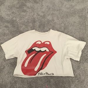 Brandy Melville Rolling Stones cropped tee